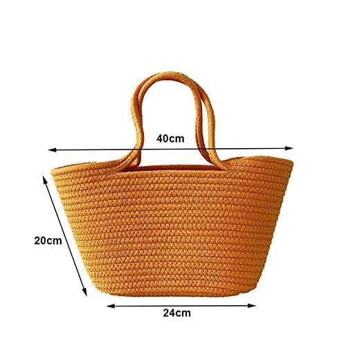 Hixingo Women's Summer Beach Large Hand-Woven Straw Shoulder and Crossbody Purse Tote for Holiday Travel Shopping — view 4