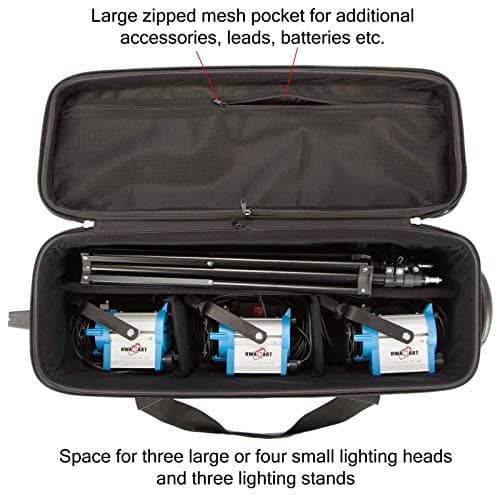 Studio Equipment Trolley Carry Case 31.5 Inches with Straps Padded Compartment Wheel for Tripod Light Stand Strobe Light Umbrella Flash Photography — view 3