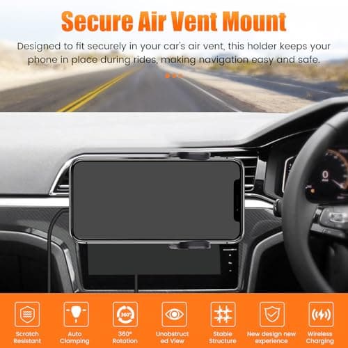 Wesafrae Air Vent Mount Solar-Powered Car Phone Holder-Eco-Friendly Design, Intelligent Charging, Navigation-Ready — view 4
