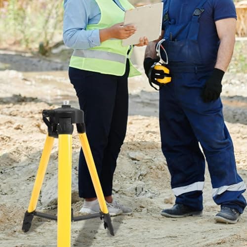 Steel Nylon Spirit Level Tripod Yellow Adjustable Height 1.2m — view 5