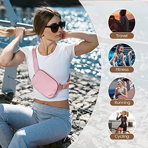 Invool Bum Bag for Women Men, Fanny Pack with Adjustable Straps Crossbody Fashion Waist Pack, Running Belt Bag for Travel Workout Cycling Hiking — view 6
