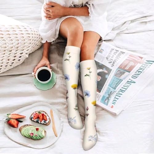 Compression Socks for Women and Men 15-20 mmHg 6 Pack Compression Stockings Circulation-Best Support for Medical,Running,Nursing,Athletic (C-Assorted-6, Small-Medium) — view 3