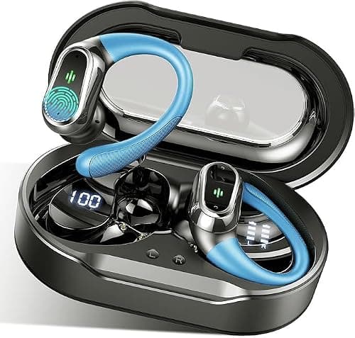 Wireless Earbuds, 50H Ear Buds Bluetooth 5.4 Earphones Sport with ENC Noise Cancelling Mics, HiFi Stereo Wireless Headphones with Earhooks, IP7 Waterproof Bluetooth Headphones for Running Workout Gym