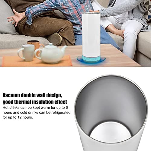 Tnfeeon Insulated Stainless Steel Water Bottle, Bluetooth Speaker Cup Music Tumbler with LED Rhythm Lights Vacuum Insulation Portable Beverage Container for Car Office Travel (Blue Base) — view 2
