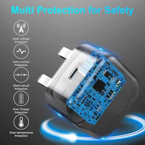 USB C Plug,3 Pack USBC iPhone 17 16 15 Charger UK Wall Plug 20W Type C Port Fast Charging Head Plug Compatible with i Phone 17 ProMax/17Air/16e/16Plus/16 Pro,15/14/13/12,Apple Watch,iPad Pro Air Mini — view 2
