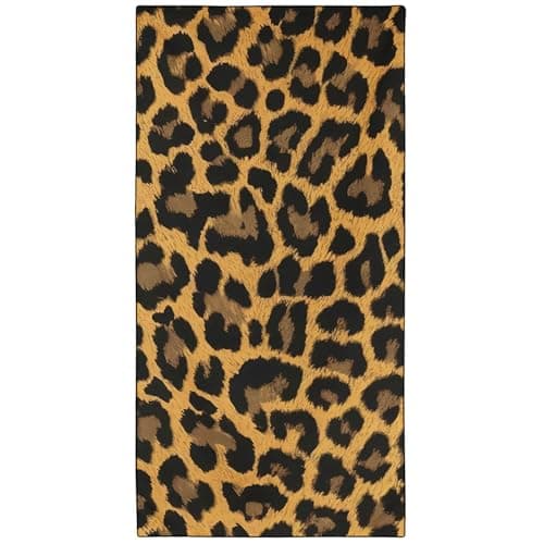 Violetpos Classic Leopard Print Beach Towel, Extra Large 180x90 cm 250GSM Microfibre, Sand Free Quick Dry, Ideal Vacation Gifts with Carry Bag for Pool Cruise Camping