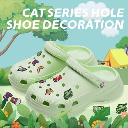 Spunklad 13Pcs Camping Shoe Charms Decoration for Croc Clog Sandals, Outdoors Travel Croc Charms Accessories for Boys Girls Teens Adults Men Women Party Favor — view 4