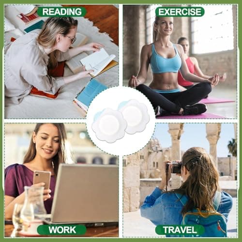 TRLREQ 50 Pcs Self-Adhesive Castor Oil Pack Wrap, Organic Cotton Belly Button Patch Kit for Detox & Muscle Relief (Castor Oil Not Included) — view 4