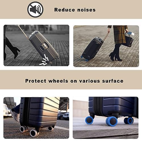 ZhaoCo Luggage Suitcase Wheels Cover, Orange, 8 Pack — view 4