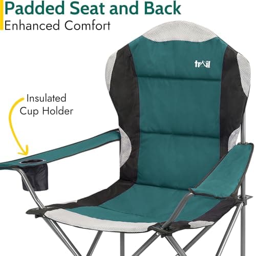 Trail Kestrel High Back Camping Chairs, Teal, 2 Pack — view 5