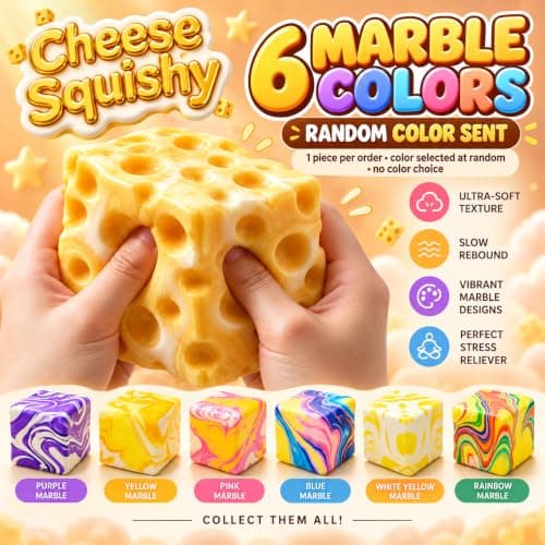 3Pcs Golden Butter and Cheese Squishy Toys, Slow Rising Fidget Toy — view 2