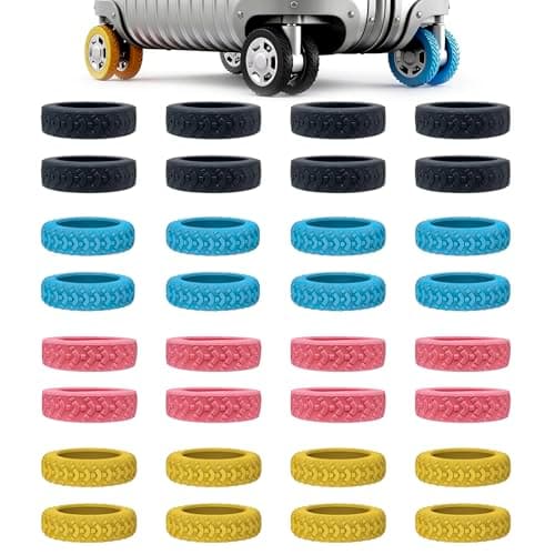 Wihozte Silicone Suitcase Wheel Covers, 32 Pcs Luggage Wheel Protector Covers for wheels is 5cm-6.5cm, Anti Scratch Luggage Wheel Protector for Suitcases Office Chairs Home Furniture