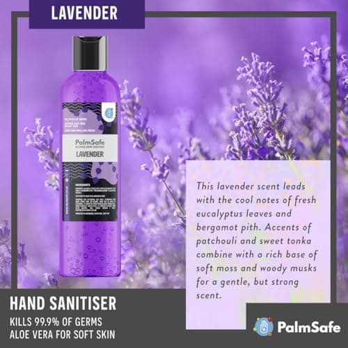 Palm Safe Lavender Alcohol Hand Sanitiser 250 ml Disc Top Bottle — view 5