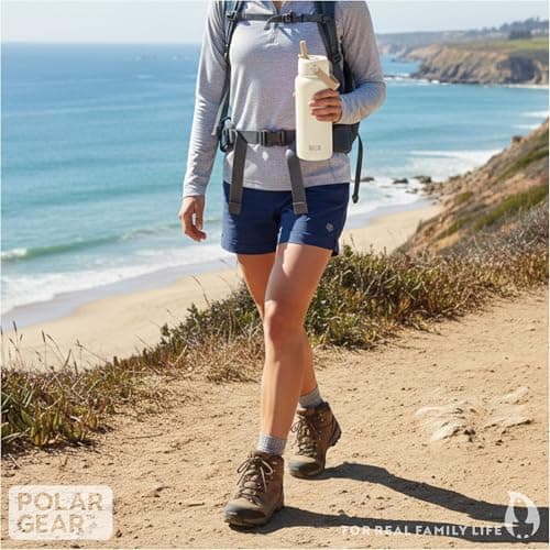 Polar Gear 740ml Insulated Water Bottle with Straw Double Wall - Cream — view 3