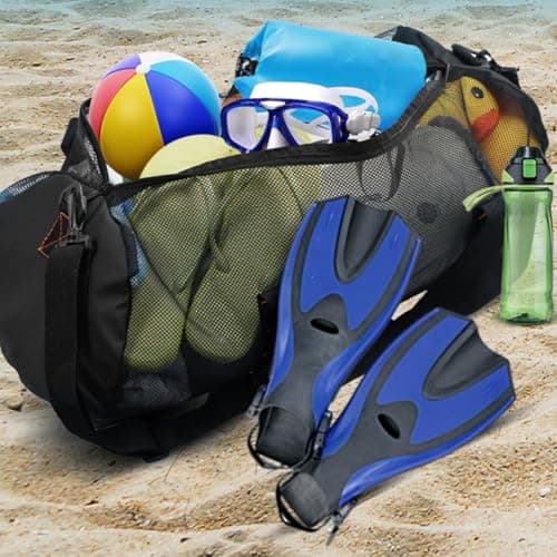Durlo Extra Large Foldable Mesh Beach Bag with Adjustable Shoulder Strap for Diving Snorkeling​ — view 6
