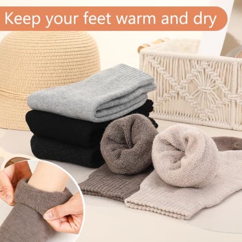 Xialvyu 5 Pairs Crew Thermal Socks for Women Men Multicolor — view 5