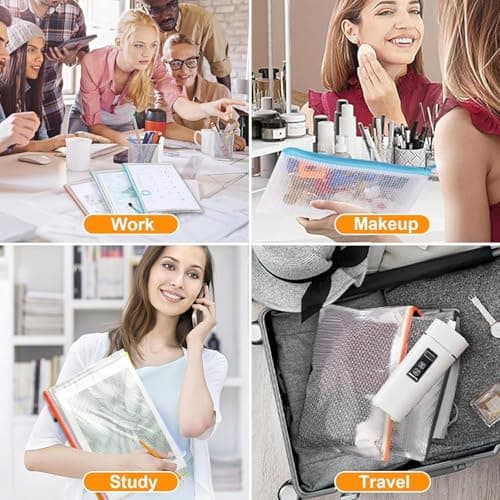 Plastic Zip Wallets Folders- 20Pcs Multi-Sizes Zip Lock Bags Plastic Folders Document Wallet Zip Pouches for School, Office, Travel, Home Storage, and Organizing Stationery. — view 5