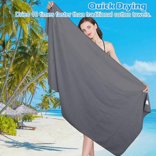 Zocipro Microfibre Beach Towel for Adults, 180x80cm with Mesh Bag — view 4