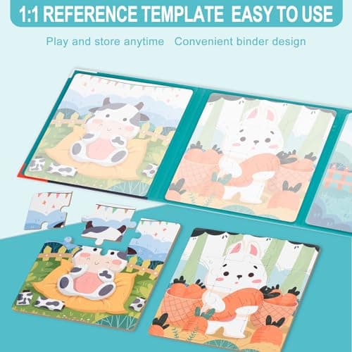 ASTARON Magnetic Puzzles for Toddlers, Educational Travel Toys Car Plane Activities For Kids, 9-12-16 pieces Learning Magnet Puzzles for Road Trip, Kids Birthday Gifts — view 4
