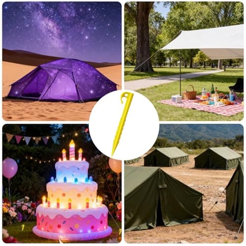 20-Piece Plastic Tent Stakes, Durable Camping Pegs with Spiral Design for Secure Ground Anchoring, Ideal for Tents, Canopies, and Outdoor Use — view 5