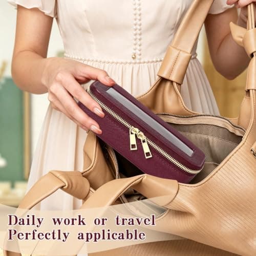 LOFOWN Makeup Brush Bag (Burgundy, SLIM) — view 3