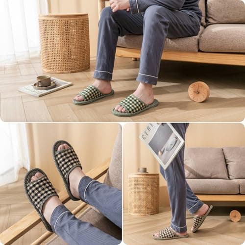 biroris 3 Pair Cotton Floral Patterned Slippers for Women, Open Toe, Comfortable, Washable, Portable, Foldable, for Guests, Travel, Hotel, Airplane, Spa, 42/44.5 EU — view 2