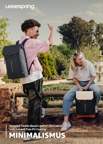 Lekespring Laptop Backpack-Waterproof Rucksack Bag for Women Men, School Bag for Students, Work Backpack, Black — view 2