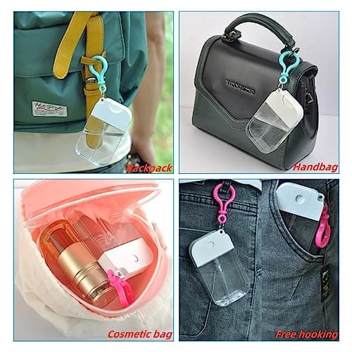 IQMLQV Hand Sanitiser Spray with Clip,Keyring Clip on Spray Bottle,Credit Card Mist Bottles Travel Size Pocket Slim Design 1.69 fl OZ (50ml) — view 2