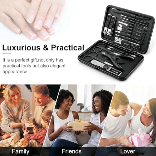 Leipple Manicure Kit Professional Nail Clipper Set-18 Pcs, Black — view 6
