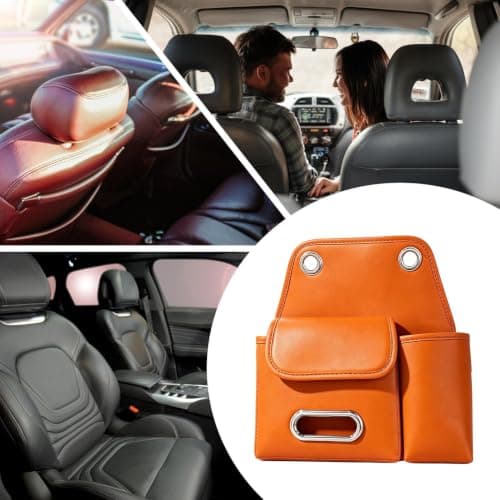Car Seat Back Organizer PU Leather Cup Holder Tissue Box Storage — view 4
