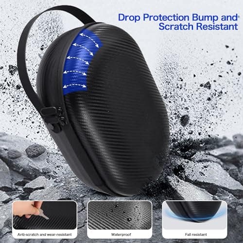 AWINNER Hard Carrying Case Compatible for Apple Vision Pro, Accessories VR Headset with Elite Strap, Ultra-Sleek Design for Travel (Carbon fibre) — view 4