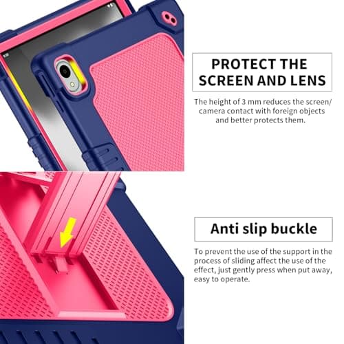 Kebiory for Onn 12.1 inch Tablet Pro 100146663 Case 2024 Friendly Case with Shoulder Strap Stand for New Walmart Onn 12.1 inch Tablet Pro 2024 Model Cover (NavyPink) — view 6