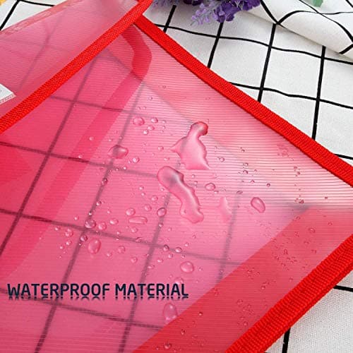 A4 Plastic Wallets, 5 Pcs Popper Wallet Plastic Document Folder Premium Pockets Files Envelope for School Office Home, with Snap Closure,Large Capacity — view 5