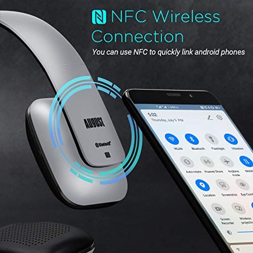 August EP636S Bluetooth 5.3 Wireless On-Ear Headphone with NFC & Microphone — view 3