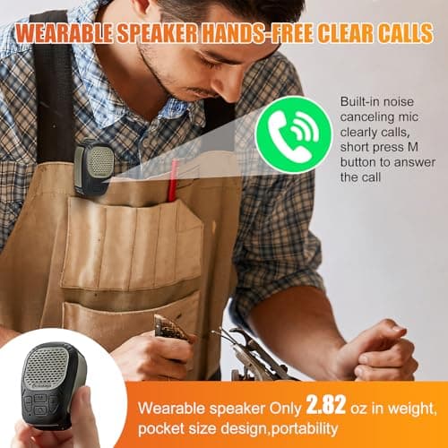 Rckskaya Wearable Bluetooth V5.3 Speaker, Clip Jobsite Speaker Waterproof — view 3