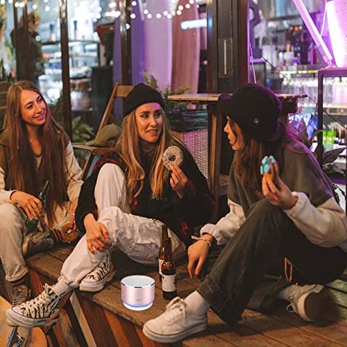 HDAKDDHG Portable Bluetooth Speaker, Wireless Speaker with LED Lights, HD Sound, Supports TF Card, AUX, USB, Bluetooth, Silver, Modern Style, Perfect for Outdoor, Travel, Home, BBQ, Beach — view 6