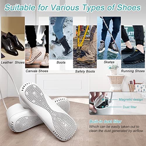 Home Care Wholesale Electric Shoe Dryer and Deodorizer -Enhanced Deodorising, Boot Dryer with Timer Shoes Socks Heater Boots Warmer, Built in Fan | No Noise — view 6