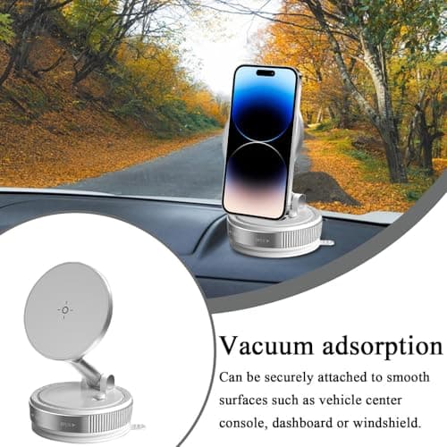 Magnetic Vacuum Suction Phone Mount Retractable Navigation Stand — view 2