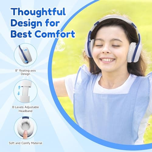EarFun K2 Kids Headphones Wireless with Mic 45H Playtime, Volume Limit — view 3