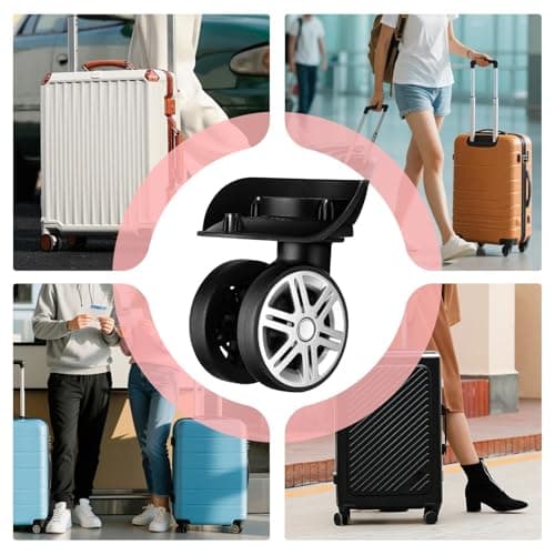 Luggage Wheels - Universal 360 Swivel Repair Kits, Silent Running Trolley Casters, Heavy Duty Nylon Roller Bearings, Suitcase Duffle Bag Spare Parts For Vacation School Airplane Trunks — view 4