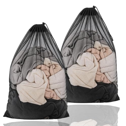 2-Pack 70 × 90 cm Large Mesh Laundry Bags for Washing Machine, Black