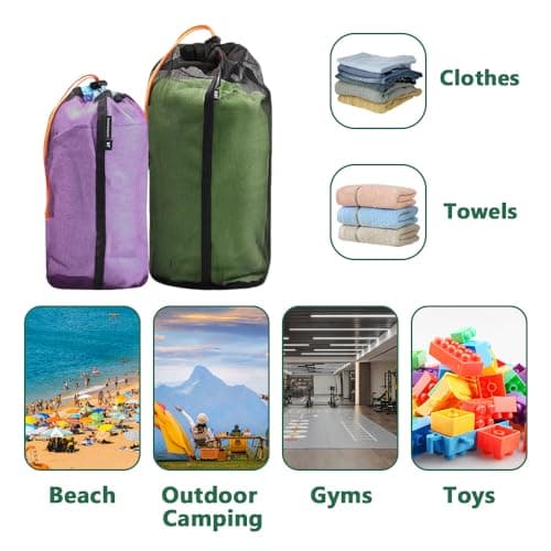 HLIWS Ultra-Light Net Bags Drawstring,Ideal for Camping and Hiking — view 5