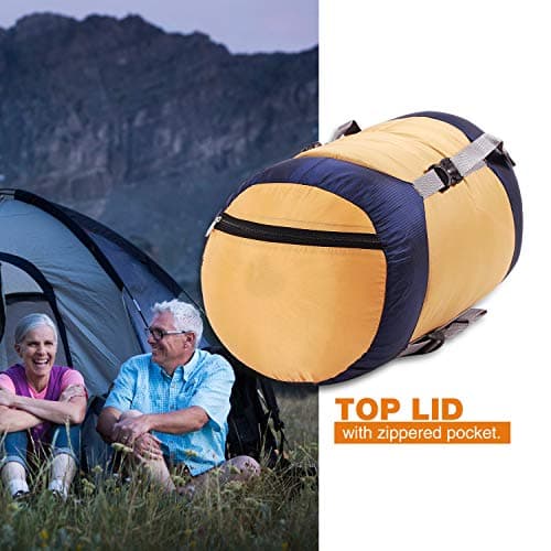 REDCAMP Nylon Compression Stuff Sack,Sleeping Bag Compression Sack,Yellow — view 3