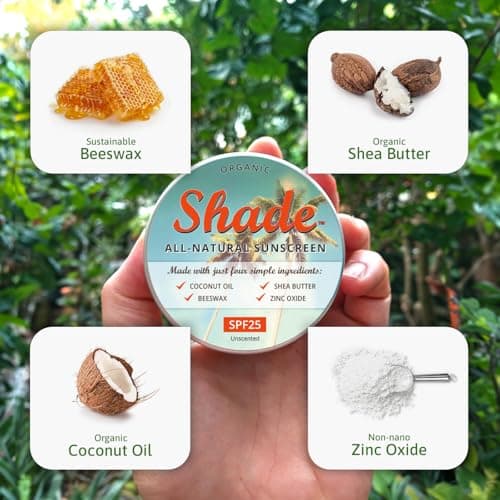 Shade All-Natural Sunscreen SPF25-15ml | Pocket-Sized Mineral Sun Cream with Organic Coconut Oil, Shea Butter, Beeswax & Zinc Oxide (Couples Pack (2 x 100ml + 2 x 15ml), Original (Unscented)) — view 3