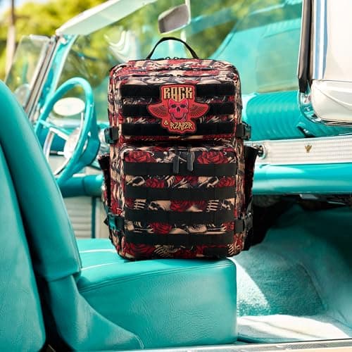 WOLFpak 35L Athletic Gym Backpack (Rock & Reaper) Durable 1000D Waterproof Oxford Material with MOLLE Webbing, Laptop Pocket & Dual Cup Holders, Durable Fitness/Travel/Military Daypack — view 3