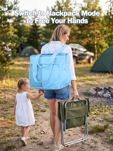 2 in 1 Insulated Dry-wet Separation Cooler Backpack Shoulder Bag 12-Hour Cold Retention, Large Leakproof Soft Cooler Bag, Waterproof Travel Cooler for Beach, Picnic, Camping for Women Blue — view 4