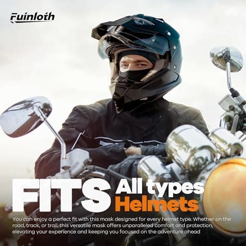 fuinloth Ski Mask Balaclava Motorcycle Cycling Summer UV Unisex Navy Blue — view 3