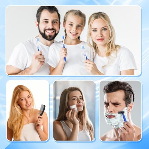 SLequipo Basic Toiletry Kits, Individually Packed, Personal Hygiene Bulk Homeless Care Package Supplies, Blue, Pack of 50 — view 5