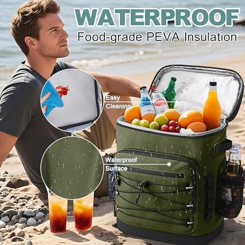 YOUNGOA 30L Cooler Backpack, Large Insulated Leakproof Cool Bag Rucksack — view 5
