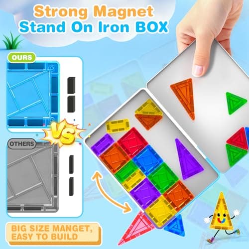Subtail Mini Magnetic Tiles 54PCS – Travel Building Toys for Kids Ages 3+ — view 5